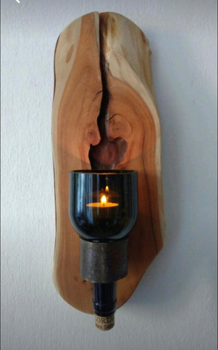 Cuello De Botella Verde, Manualidades, Lámparas, Velas, 3pza