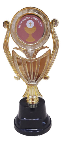 Trofeo Plástico Copa Plana Comunión Hostia 18cm Souvenir