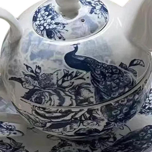 Juego De Té De Con Tetera China Y Platillo, Elegante Jarra