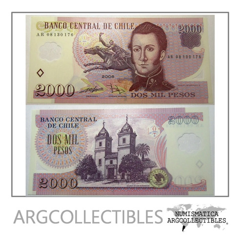 Chile Billete Polimero 2000 Pesos Año 2008 Unc Pick 160c