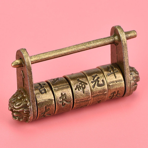 Cadeado Vintage Chinês Com Combinação Antiga