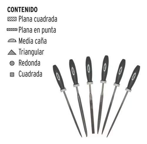 Juego De Limas Para Joyero Y Artesano 6 Pz Adir-792