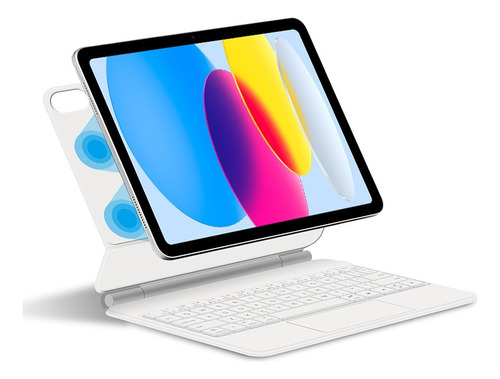 Blanco Magic Keyboard Para iPad 11ª A16 2025/10.9 10ª Con