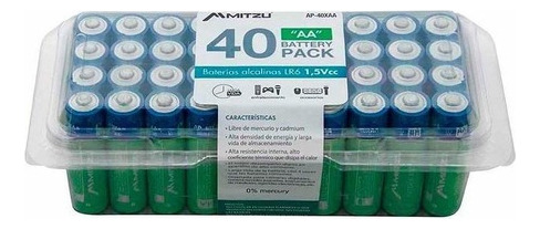 Pilas Aa Alcaninas Mitzu Voltaje 1,5 40 Piezas Ap-40xaa