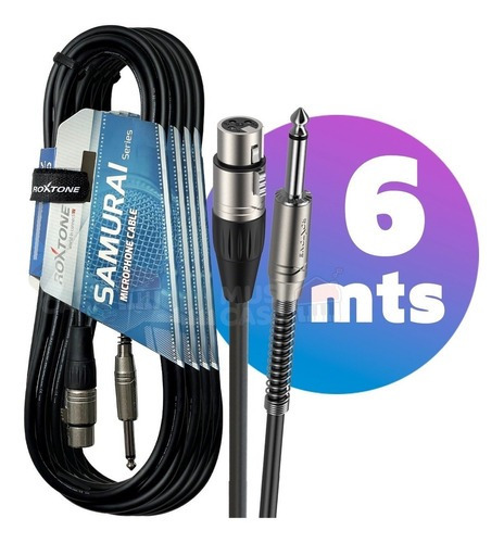 Cable Para Microfonos Canon Xlr Plug Audio Profesional 6 Mts