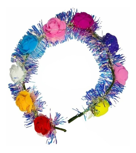 Pack X 10 Vinchas Flores Led Multicolor Coronas Hawaianas