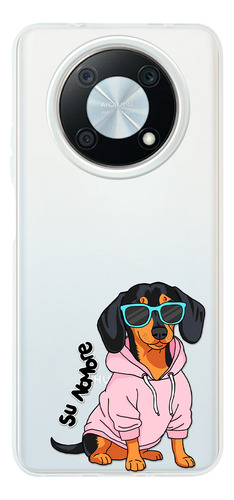 Funda Para Huawei Mujer Perrito Cool Salchicha Con Nombre