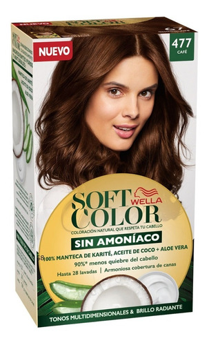 Tintura Wella Sin Amoniaco Kit Soft Color 477 Cafe
