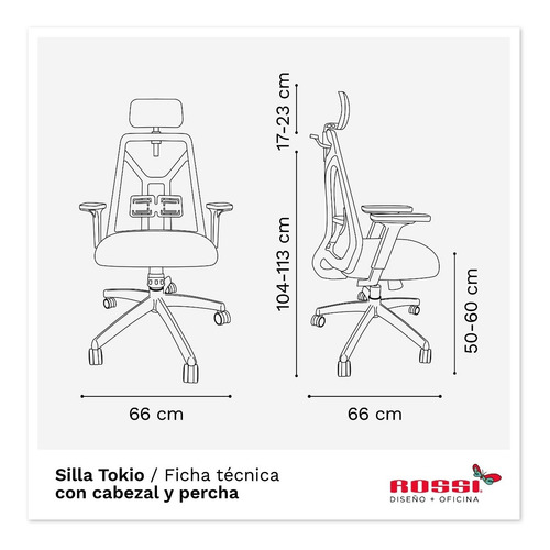 Imagen 8 de 8 de Sillón Ergonómico Tokio Synchro C/cabezal Y Perchero Rossi