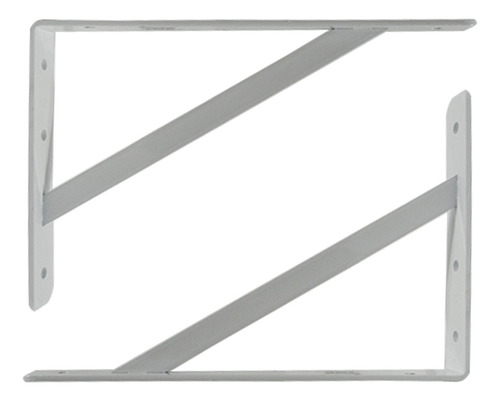 Soporte Mensula Travesaño Reforzada 250x400 Mm Blanco X Par