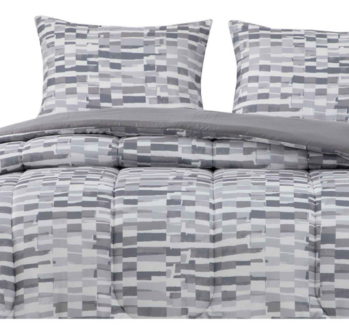 Plumon Reversible 2 Plazas Ladr. Gris