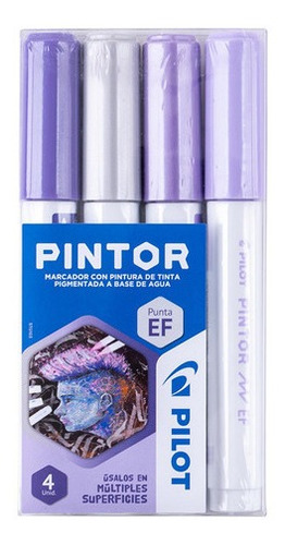 Set Marcador Pintor Extra Fino 4un Violetas Pilot