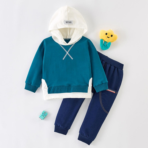 2 Piezas Conjunto Verano De Algodón Con Estampado Para Bebé Azul Petróleo 9-12 M