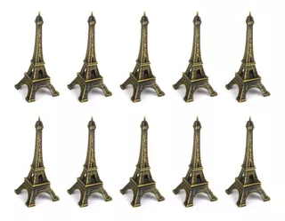Packx10 Torre Eiffel De Metal Para Regalo Souvenir Chica 8cm