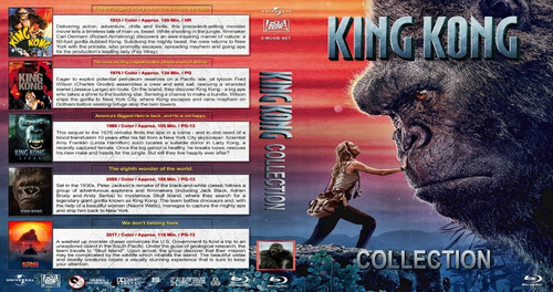 King Kong Coleccion En Blu-ray. 5 Peliculas. 5 Discos!