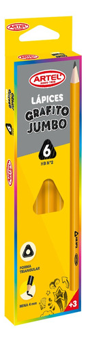 Caja Lápices Grafito Jumbo Triangular 6 Unidades Artel