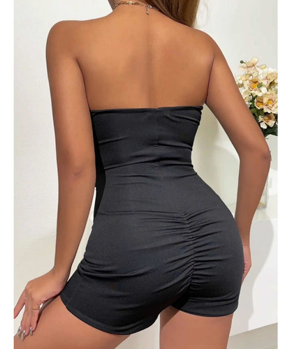 En Stock Abfa Shop Vestido Enterizo Strapless Escote Negro