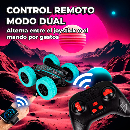 Carro Juguete Control Remoto De Acrobacias 360° Y Doble Lado Color Verde Ele-Gate JUG.C500