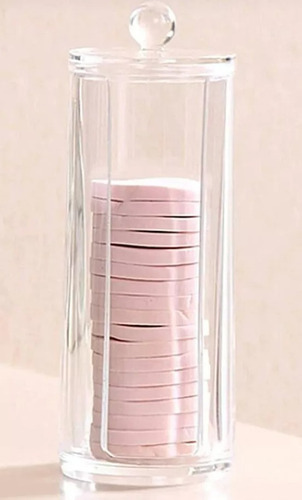 Organizador Porta Discos De Algodon Acrilico Maquillaje