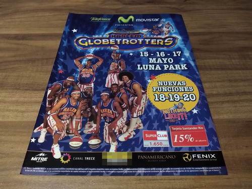 (pd765) Publicidad Harlem Globetrotters Luna Park * 2007