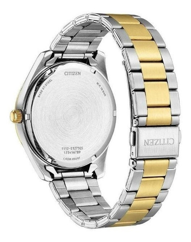 Reloj Citizen Silver&gold Original Hombre E-watch Color De La Correa Plateado/dorado Color Del Bisel Dorado Color Del Fondo Azul
