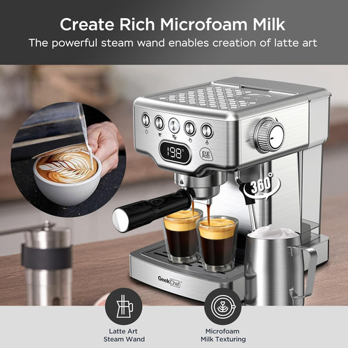 Geek Chef Espresso Máquina, Fabricante De Café Espresso De 2