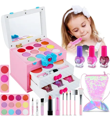 Neceser De Lujo Maquillaje Niñas Lavabl Esmaltes Accesorios