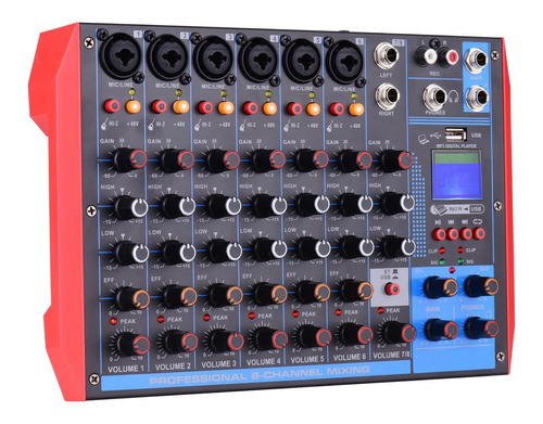 Mezclador De Audio Digital Ag-8 Consola Mezcladora Portátil