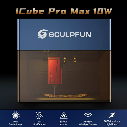 Sculpfun Icube Pro Max 10w Laser Engraver Logo Marker Machin