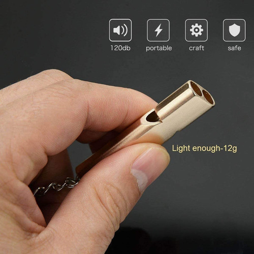 Imagen 5 de 6 de Silbato Llavero Metal Defensa Extra Chato Compact Pocket