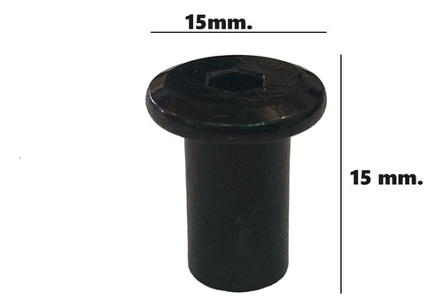 Tornillo Conector Negro 1/4x25 Mm Con Tuerca (100 Jgos)
