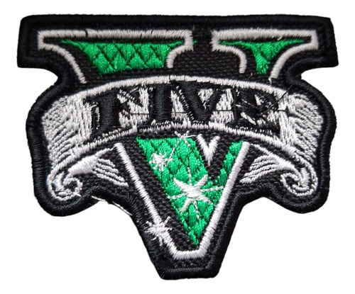 Parche Termoadhesivo Gta V Logo Five - Eternia Store Verde Bordado