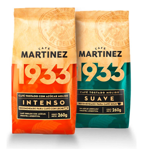 Combo Café Molido Tostado Intenso Y Suave 1933 260gr