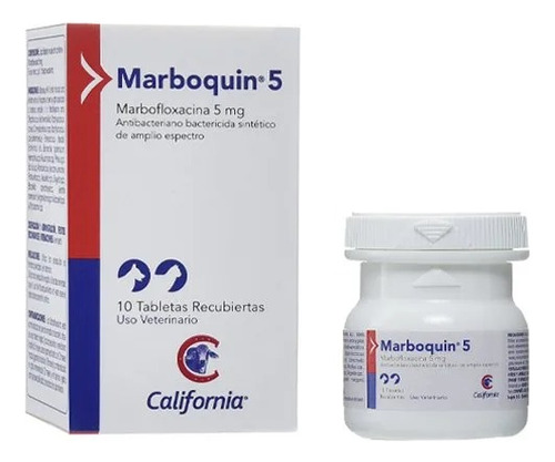Marboquin 5 Mg (marbofloxacina) X 10 Tabs