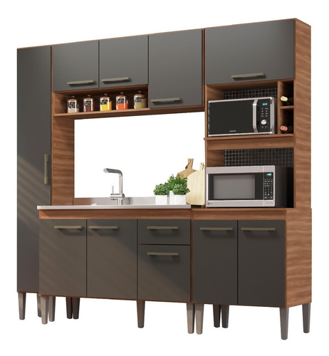 Mueble Cocina Aéreo Bajo Mesada Panelero Microondas Premium