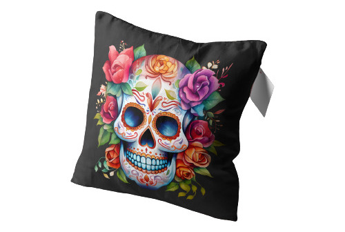 Souvenir Almohada +funda  Almohadon 40x40cm Catrina F. Negro