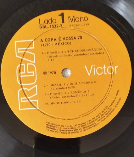 Lp A Copa É Nossa 70 Pelé Garrincha Zagalo Zito 1958/62/70 (Usado)