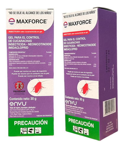 Maxforce Envu Jeringa P/ Cucarachas 30 Gr 2 Piezas Residual