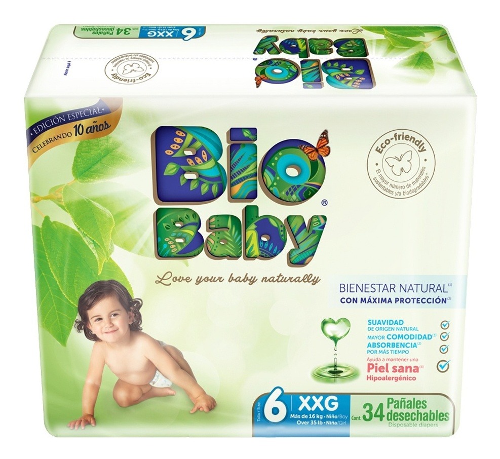 Pa\u00f1al Ecol\u00f3gico Bio Baby (talla 6 + 16kg ) | Mercado Libre