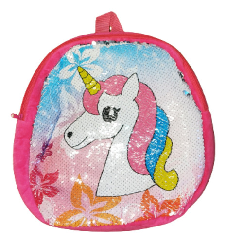 Mochila Unicornio De Peluche Con Lentejuelas Fucsia De Niña 