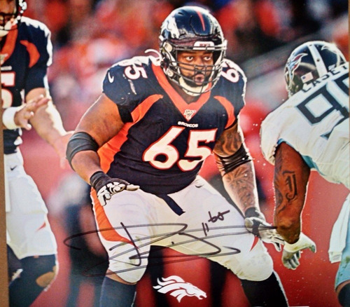Fotografía 8 X 10 Autógrafo Ronald Leary Broncos Denver Nfl