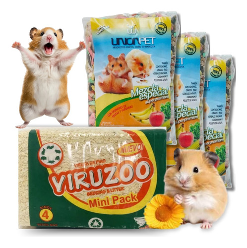 Viruta Pino Hamster Lauchas Cobayos Conejos Erizos Minipack