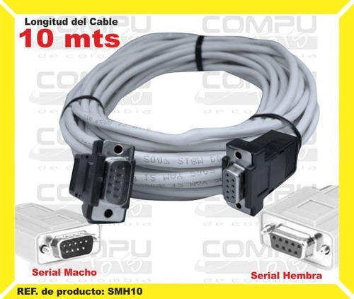Cable Db9 Serial Macho-hembra 10m Ref: Smh10 Computoys Sas