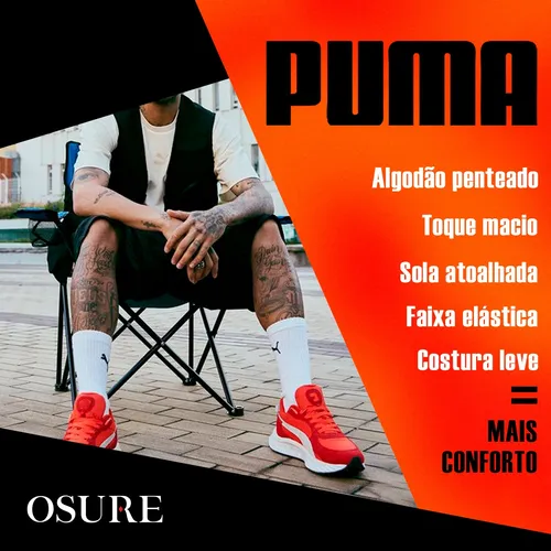 Kit 6 Pares Meias Puma Cano M dio Masculino Adulto Original