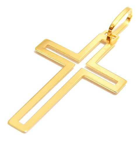 Corrente Cordão Baiano Com Pingente Cruz Ouro 18k 50cm