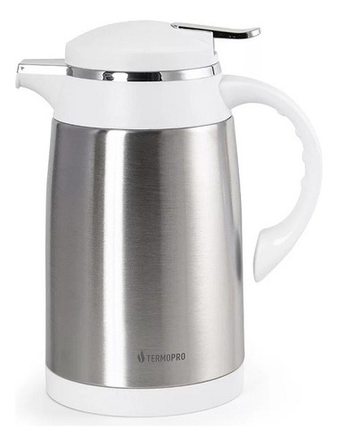 Garrafa Termica Inox Camelia Branca 600ml - Termopro Glass Cor Inox/Branco