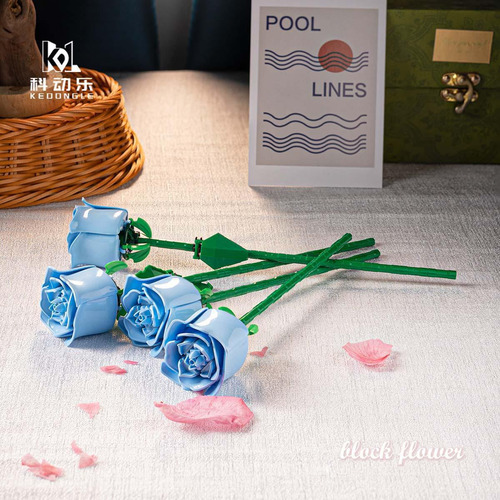 Una Sola Rosa Azul (bolsa), Compatible Con Lego Eternal Flow