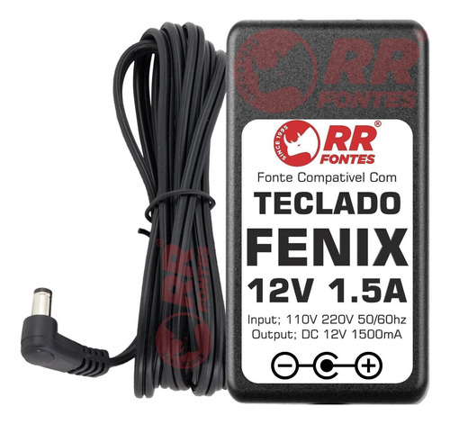 Fonte 12v Para Teclado Piano Fenix Fk-620 Fk-680 Ck-60 Sp-20