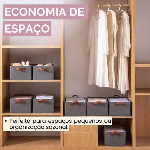 Cesto Organizador Dobravel Com Suporte Interno Multiuso
