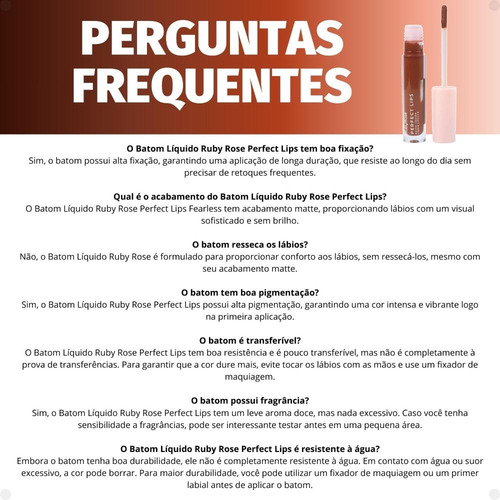 Batom Líquido Ruby Rose Perfect Lips Flawless Hb-l6200-6